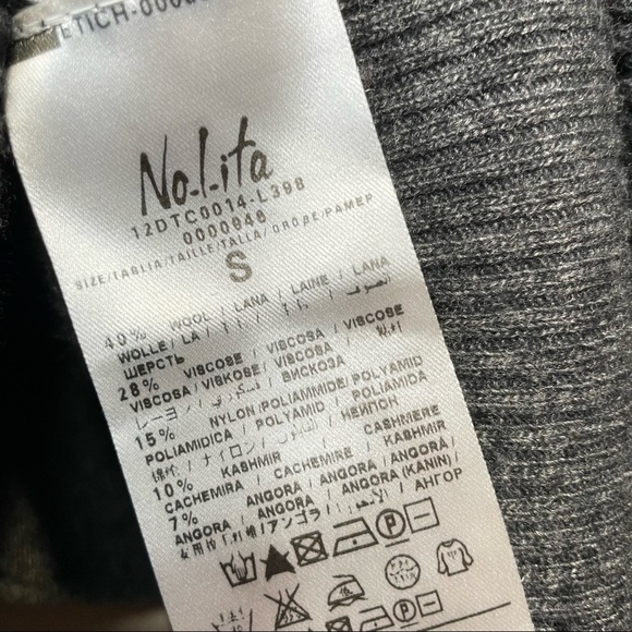 Nolita gray pullover sweater ribbed high low wool cashmere blend small - Picture 8 of 9